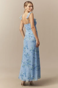 BHLDN Briar V-Neck Chiffon Maxi Dress