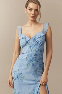BHLDN Briar V-Neck Chiffon Maxi Dress