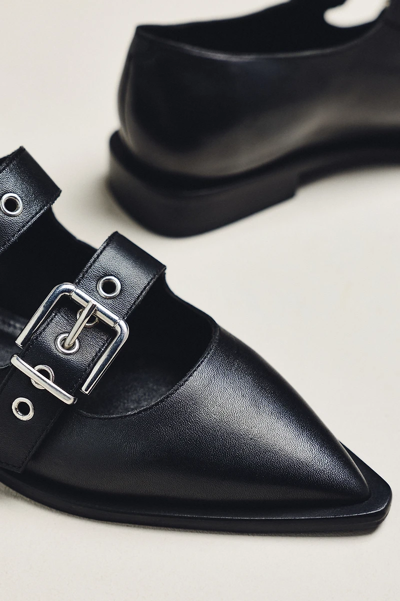 Maeve Double-Strap Moto Mary Janes