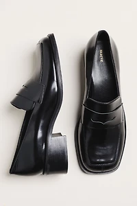 Maeve Square-Toe Loafer Heels