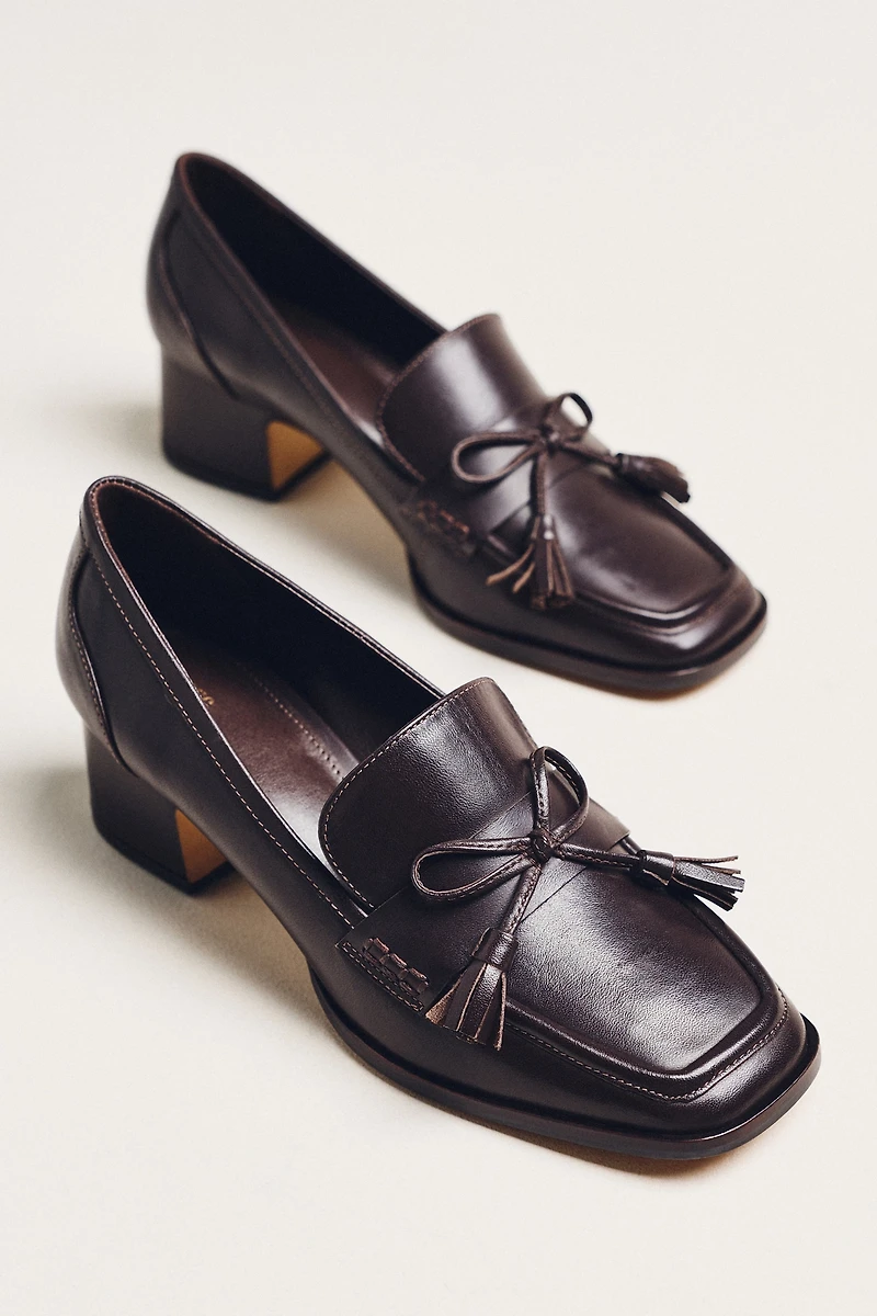 Maeve Bow Detail Loafer Heels