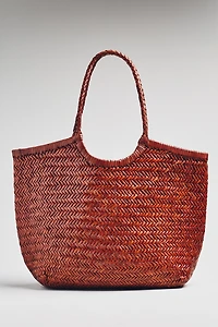 By Anthropologie Woven Leather Tote