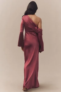 BHLDN Soraya Long-Sleeve Off-the-Shoulder Maxi Dress
