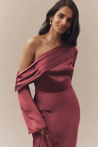 BHLDN Soraya Long-Sleeve Off-the-Shoulder Maxi Dress