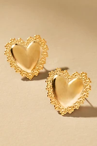 The Pink Reef Love Heart Stud Earrings