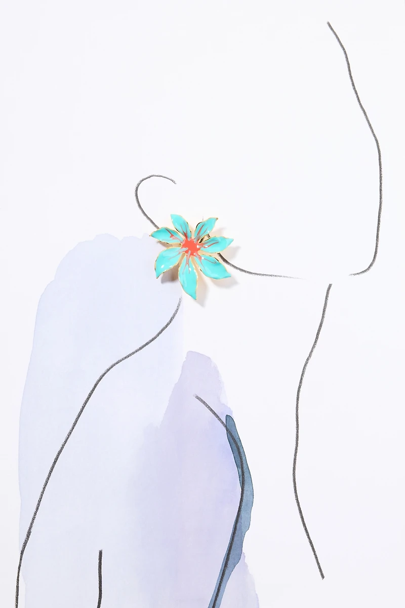 The Pink Reef Handpainted Tropic Post Earrings