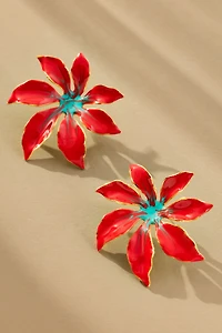 The Pink Reef Handpainted Tropic Post Earrings