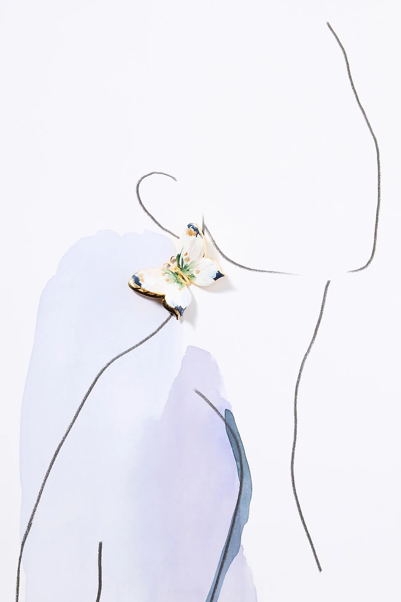 The Pink Reef Handpainted Papillion Earrings