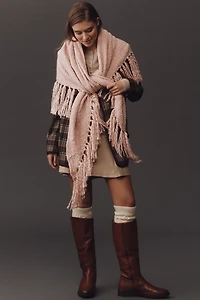 By Anthropologie Oversized Fringe Wrap