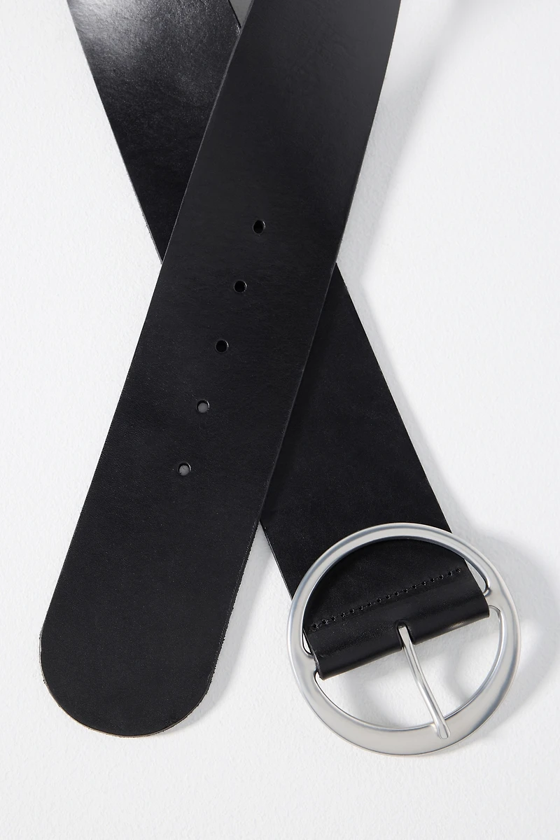 Round Buckle Wide Belt