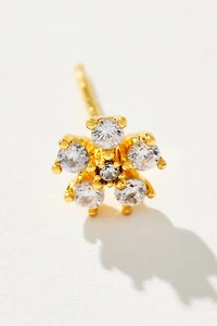 Floral Crystal Post Earrings