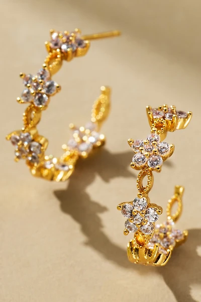 Floral Huggie Hoop Earrings