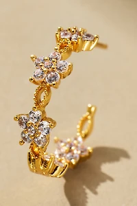 Floral Huggie Hoop Earrings