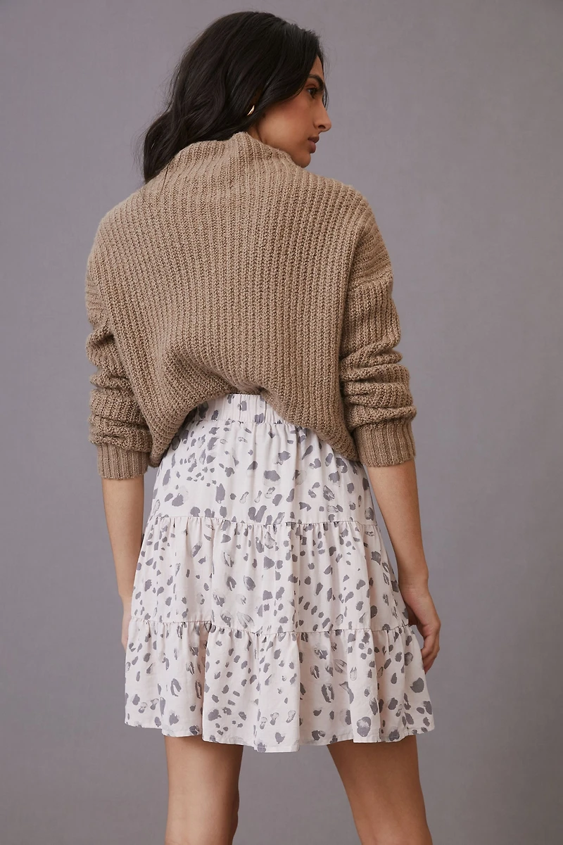Tiered Printed Mini Skirt