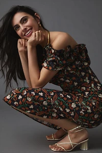 Let Me Be Floral Appliqué Dress