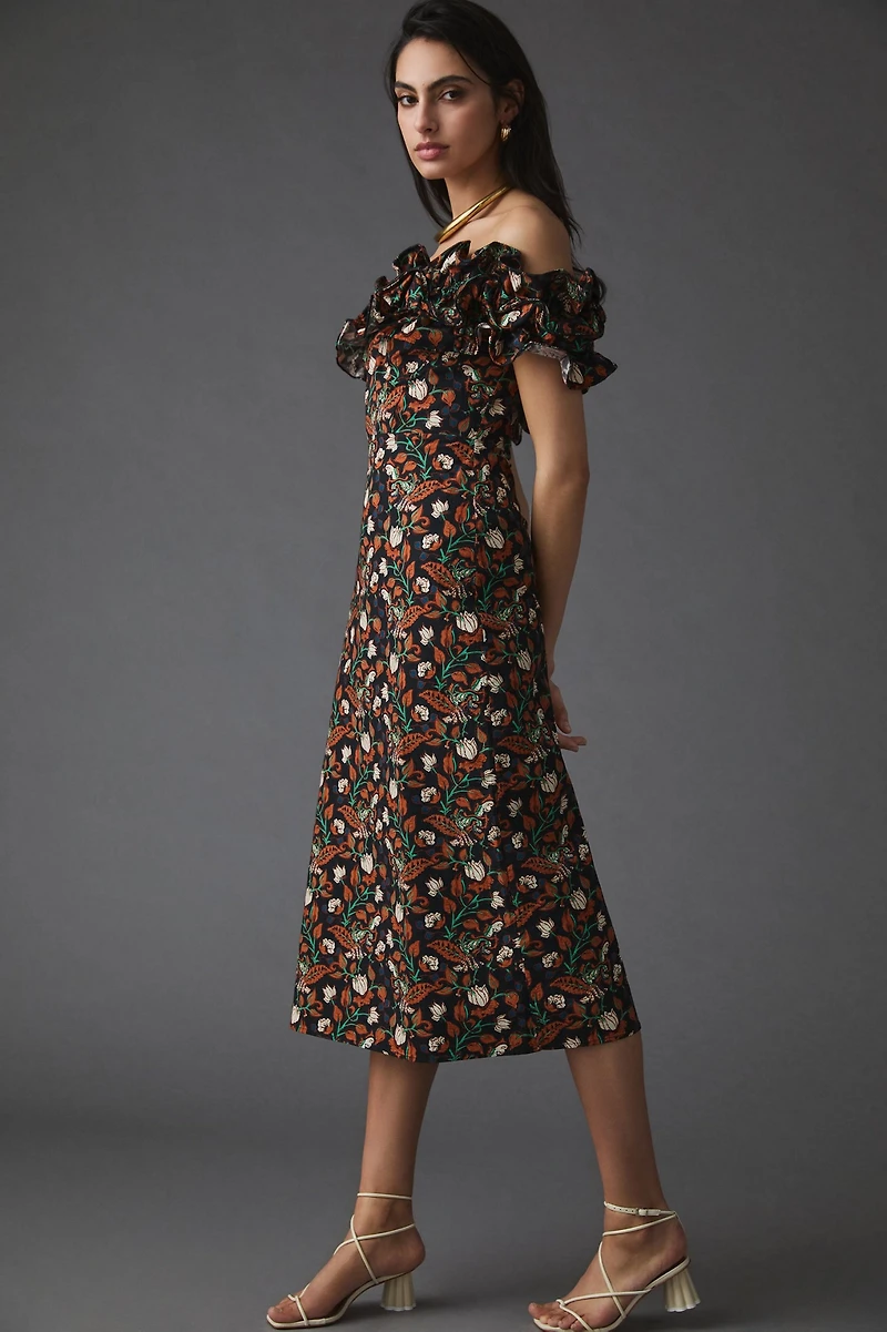 Let Me Be Floral Appliqué Dress