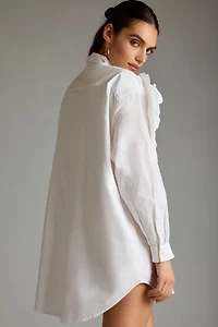 Forever That Girl Floral Appliqué Shirt Dress