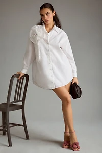 Forever That Girl Floral Appliqué Shirt Dress