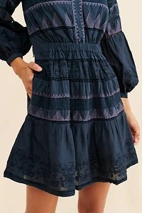 Skye Embroidered Mini Dress