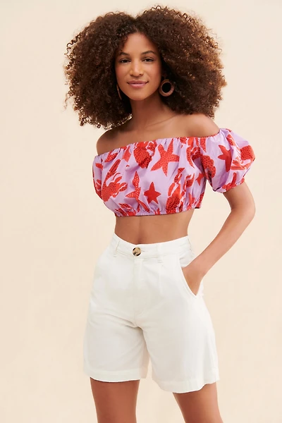 FARM Rio Lobster Sky Crop Top