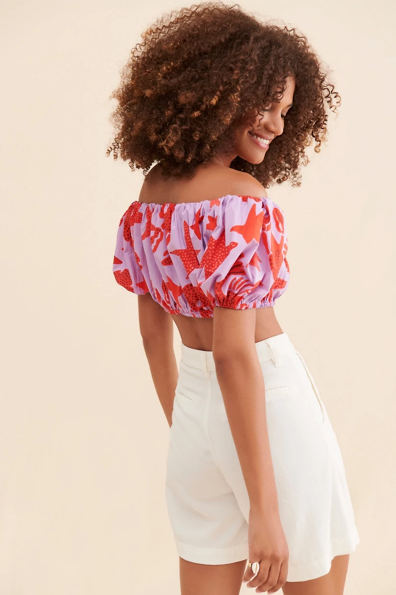 FARM Rio Lobster Sky Crop Top