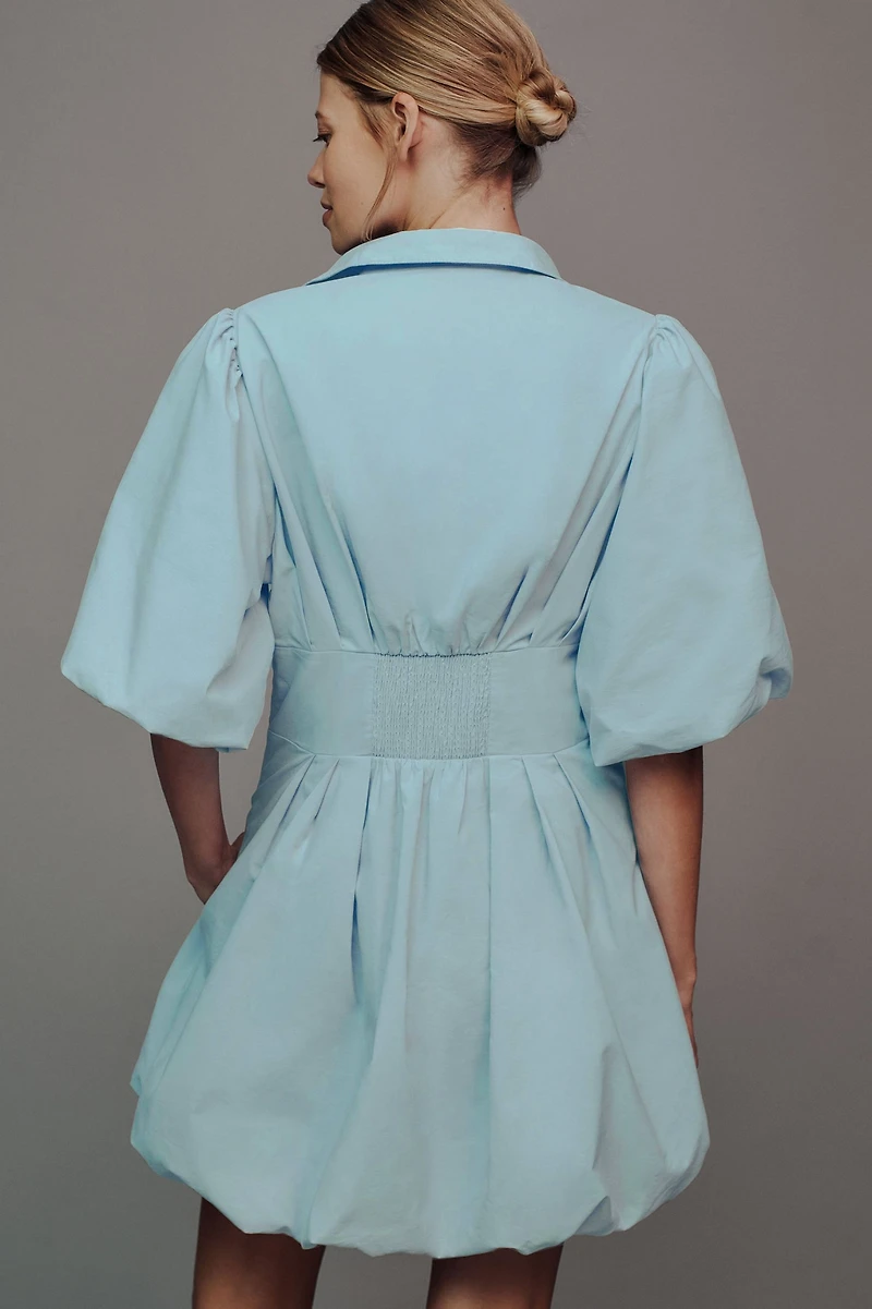 Maeve Collared Bubble-Hem Mini Dress