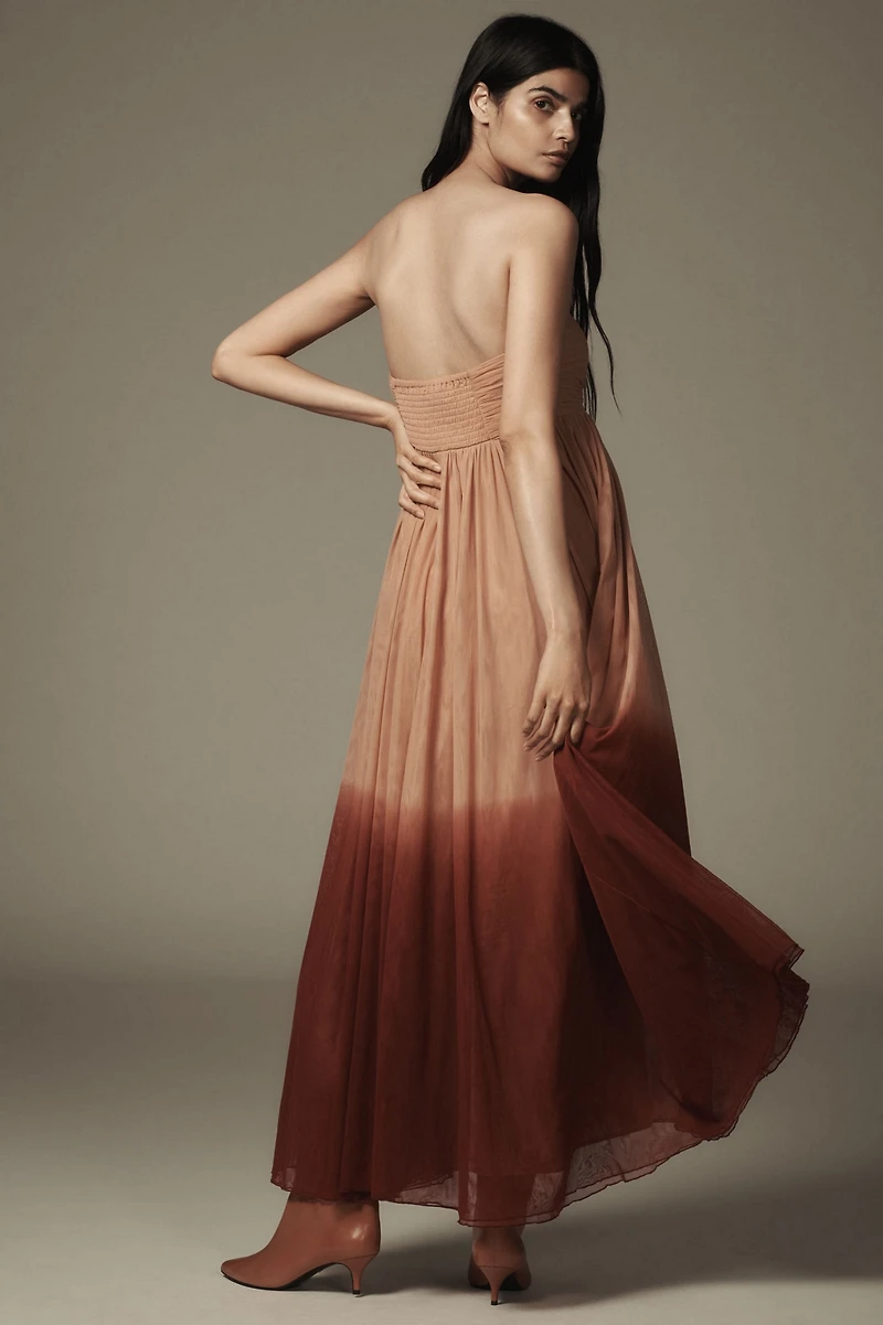 Let Me Be Ombre Strapless Maxi Dress