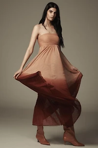 Let Me Be Ombre Strapless Maxi Dress
