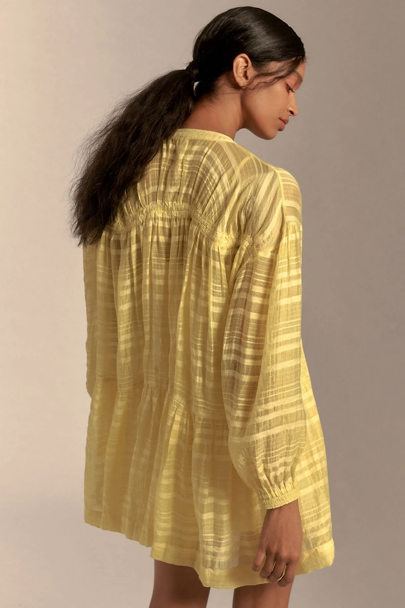 Long-Sleeve Zip-Front Mini Dress