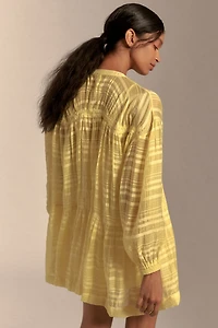 Long-Sleeve Zip-Front Mini Dress