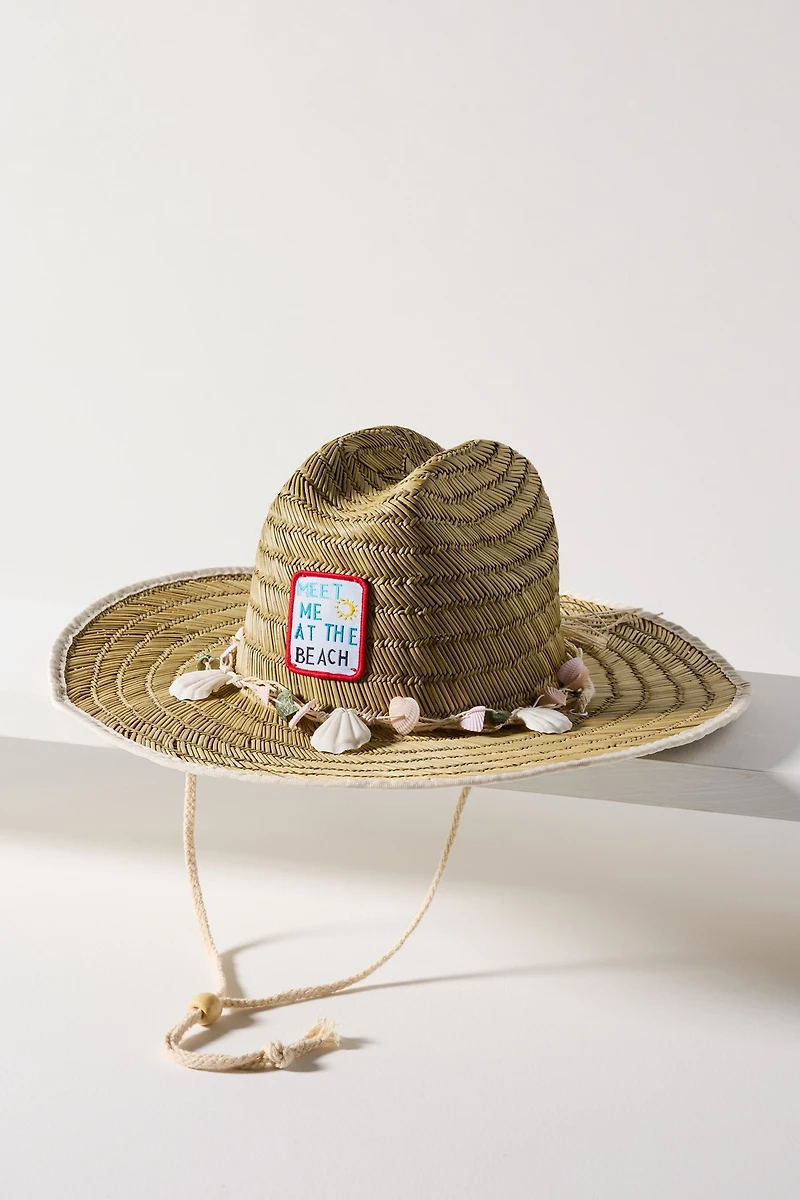 Lucky Zone Patch Lifeguard Straw Sun Hat