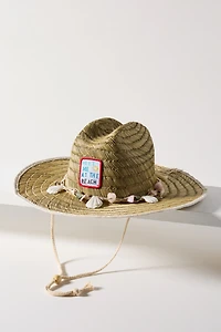 Lucky Zone Patch Lifeguard Straw Sun Hat
