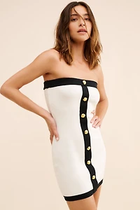 Endless Rose Knit Contrast Strapless Mini Dress