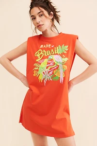 FARM Rio Brasil Red Mini T-Shirt Dress