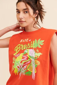 FARM Rio Brasil Red Mini T-Shirt Dress