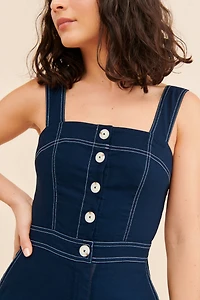 Maeve The Portside Button-Front Romper
