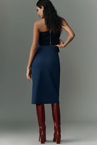Maeve Denim Sailor Midi Skirt