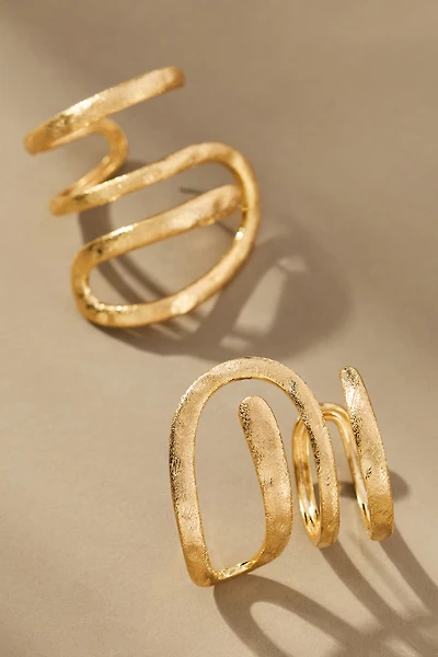 Multi Hammered Huggie Hoop Earrings