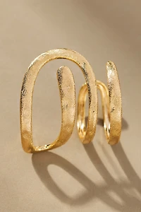 Multi Hammered Huggie Hoop Earrings
