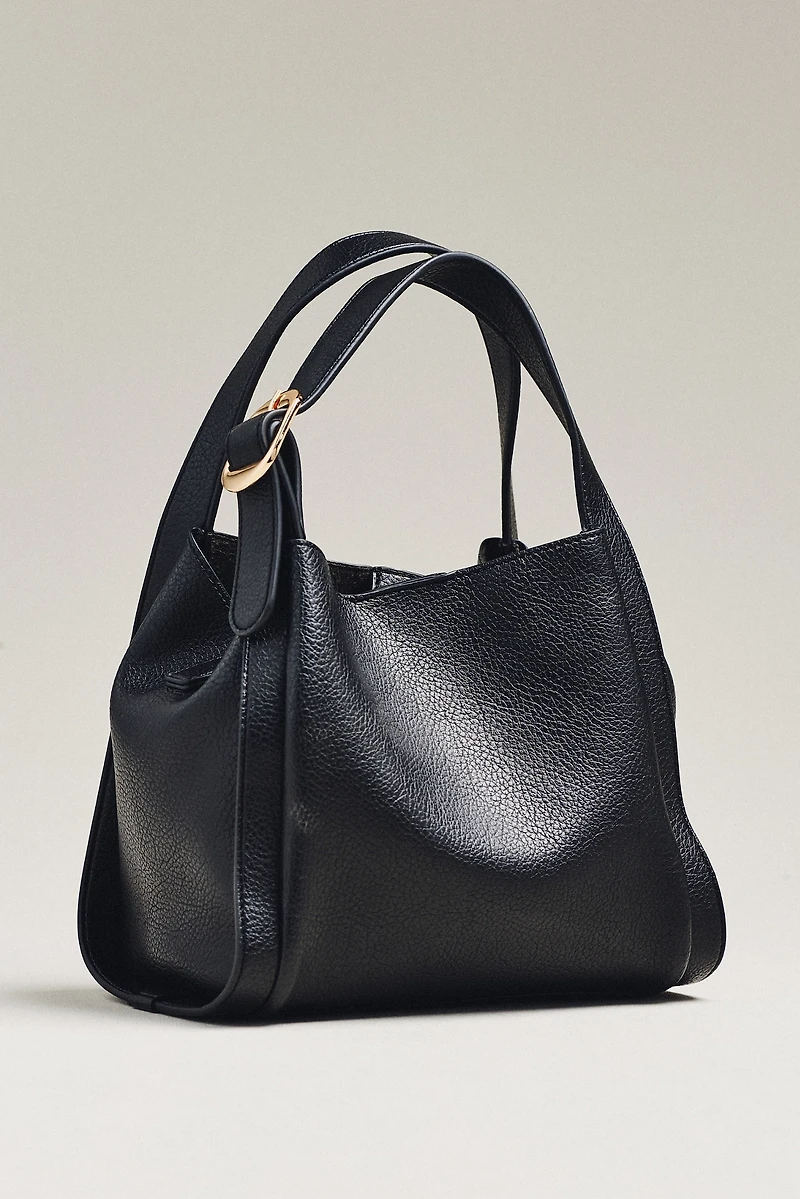 By Anthropologie Faux-Leather Mini Satchel Bucket Bag