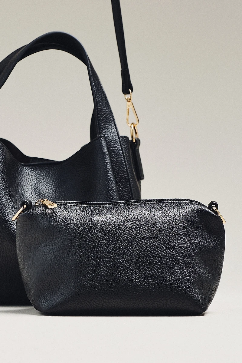 By Anthropologie Faux-Leather Mini Satchel Bucket Bag