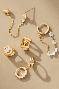 Crystal Huggie Earrings, Set of 3