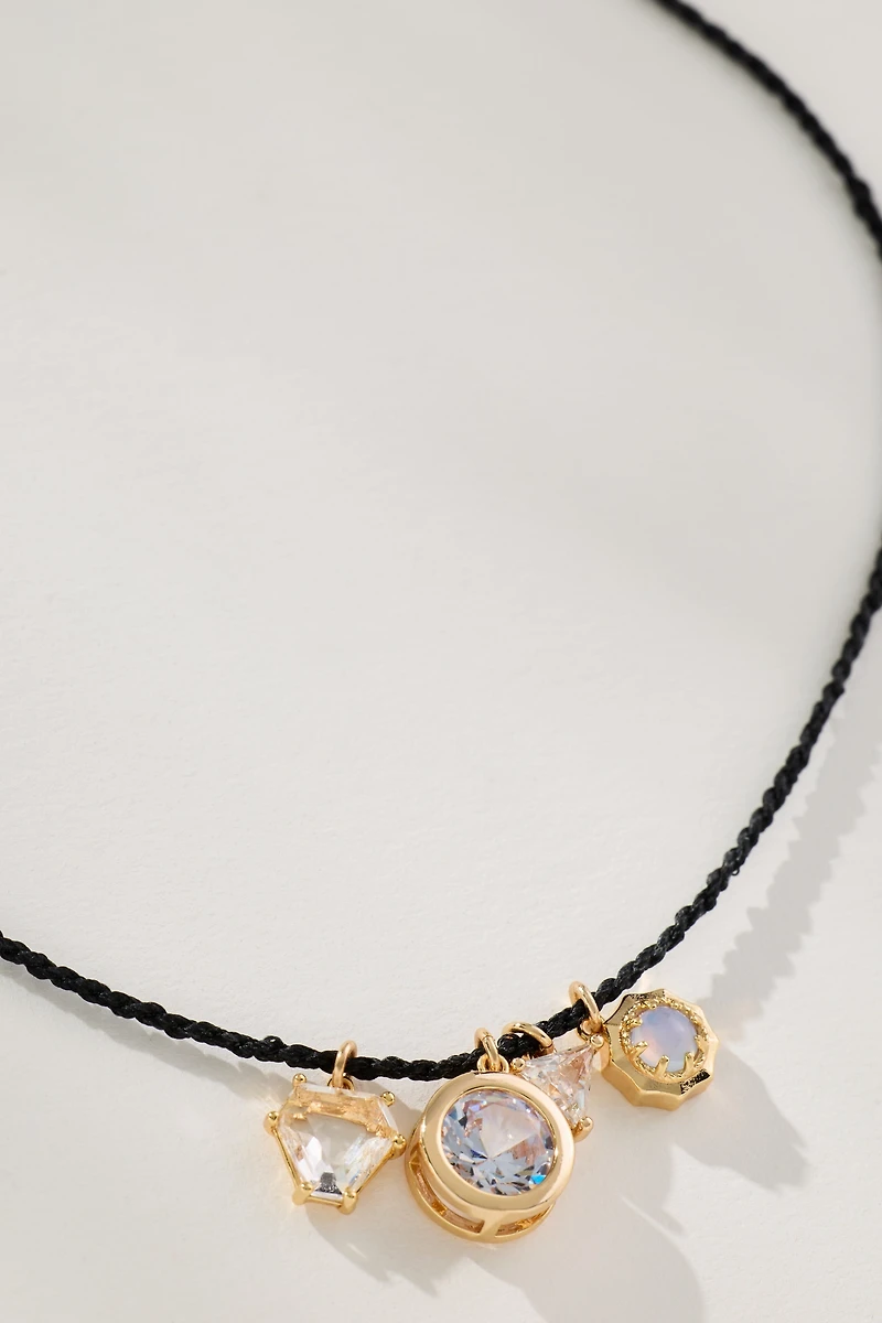 Thin Rope Chain Multi Charm Necklace