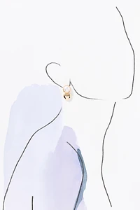 Pearl Heart Drop Earrings