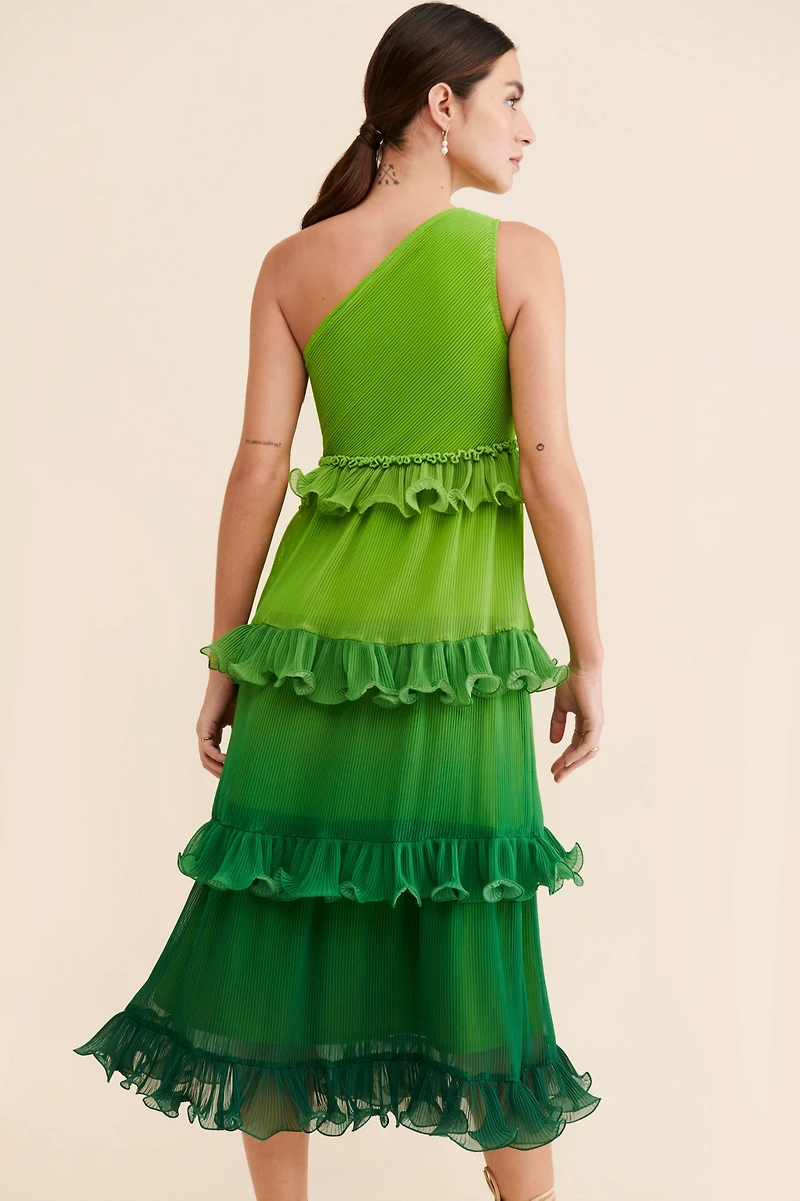 Vineet Bahl Tiered Ombre Midi Dress
