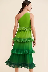 Vineet Bahl Tiered Ombre Midi Dress
