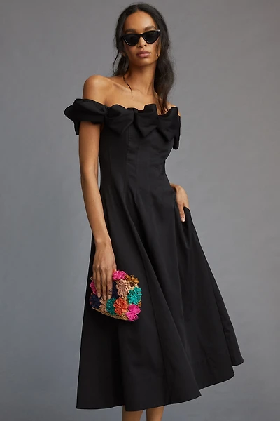 Maeve Off-The-Shoulder Bow Mini Dress