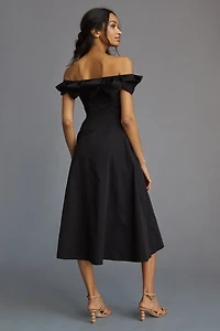 Maeve Off-The-Shoulder Bow Mini Dress