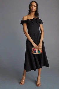 Maeve Off-The-Shoulder Bow Mini Dress
