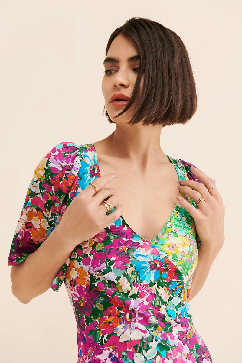 Kachel Floral Bias Cut Dress
